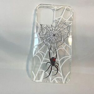 iPhone 13 Pro Max case clear with spider and web on back